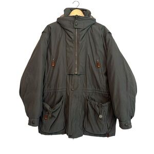 IZOD Men's XL Sports Outwear Hooded Down Winter Coat Green Pocket Outdoor Jacket